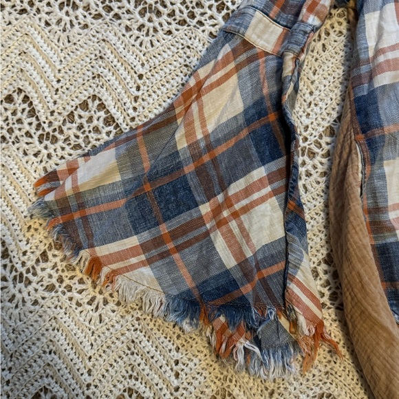 Aratta Silent Journey Embroidered Peacock Plaid Tunic Shirt Boho Chic Cotton - Picture 3 of 7